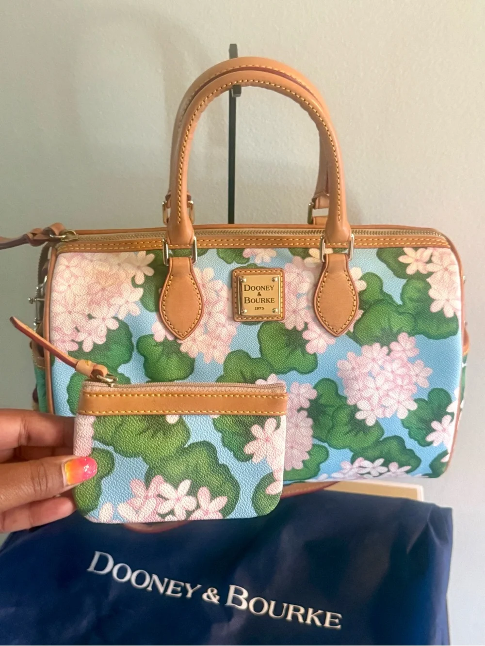 Dooney & Bourke Floral Satchel + Matching Wallet Set — Excellent Condition